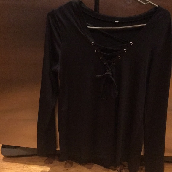 Women’s lace u top black size xlarge euc - Picture 5 of 7